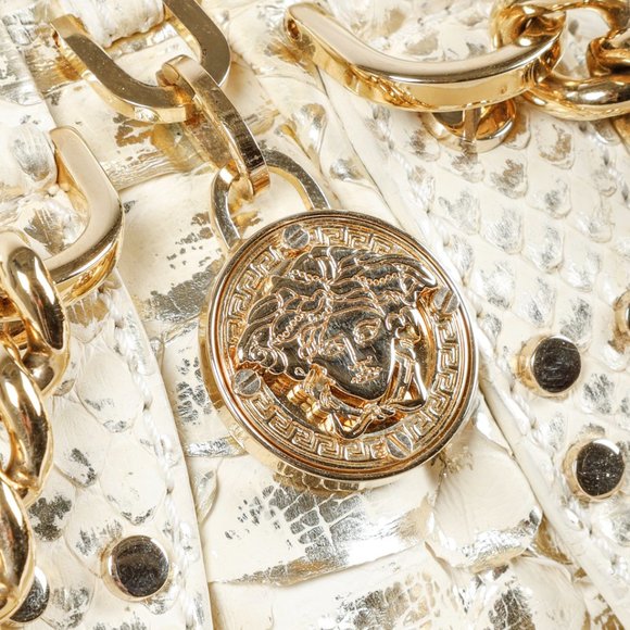 Versace Madonna Frame White Snake Mini Bag - Picture 7 of 11